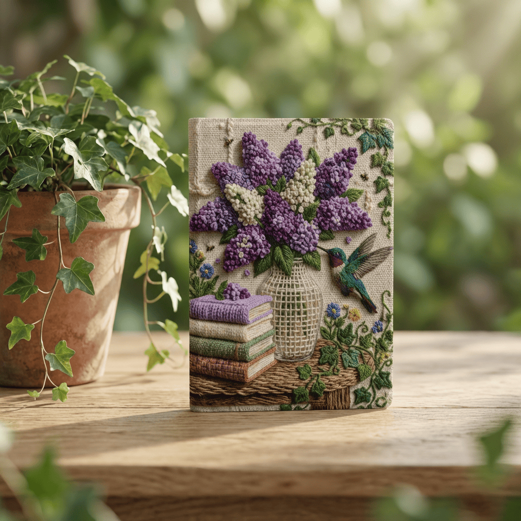 Phone Case Kindle Paperwhite 7" Case | Hummingbird & Lilac Cottagecore | Floral E-Reader Cover for Book Lovers